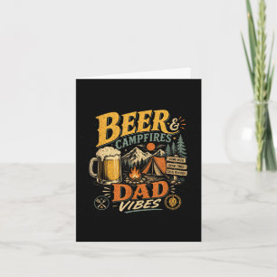 Carte Papa camping bière rétro années 70 vintage fête de