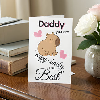 Carte Papa Capybara – Carte de vœux drôle et migno
