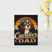 Carte Papa Cavalier Cavalier King Charles Spaniel Vintag (Fleur jaune)