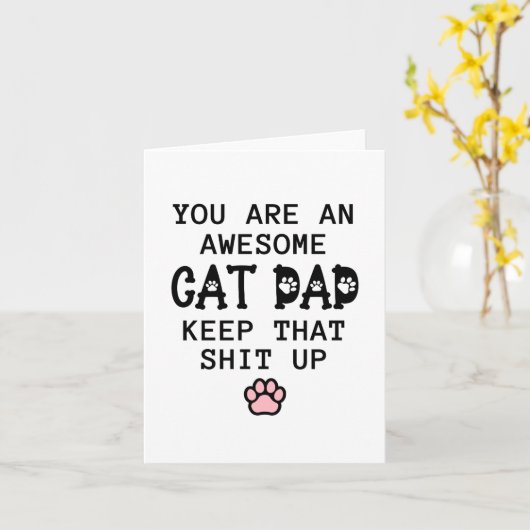 Carte Papa Chat (Fleur jaune)