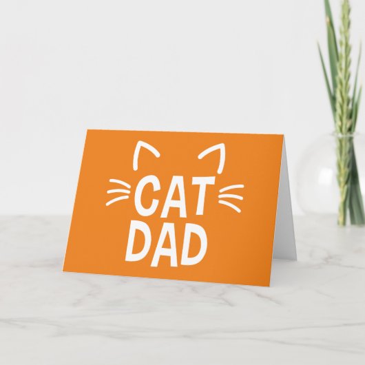 Carte Papa Chat Avec Oreilles Et Whiskers (Devant)
