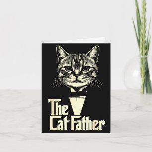 Carte Papa chat vintage papa vie papa chat heureux fête