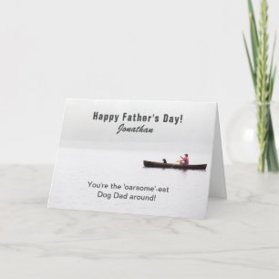 Carte Papa Chien Drôle En Bateau Pour La Fête Des Pères