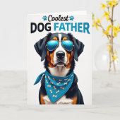 Carte Papa Chien le Plus Cool de Chevron (Fleur jaune)