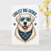 Carte Papa Chien Sourire (Fleur jaune)