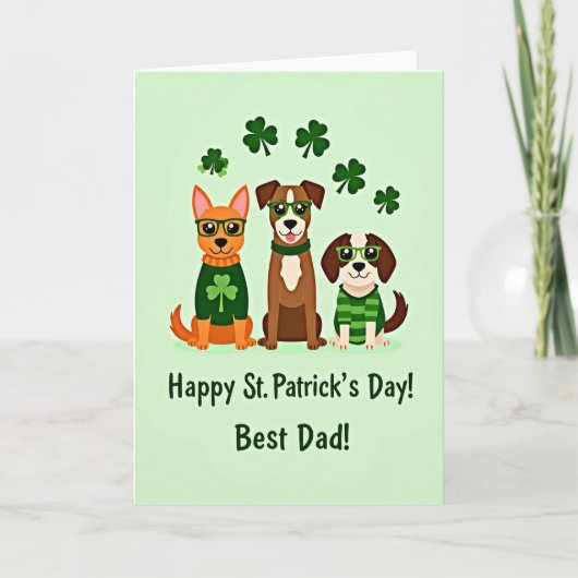 Carte Papa Chiens Pull Rayé (Devant)