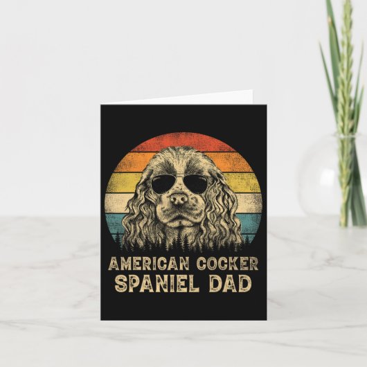 Carte Papa Cocker Spaniel Américain Amoureux des Chiens (Devant)