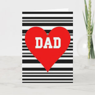Carte Papa Cœur Rayé