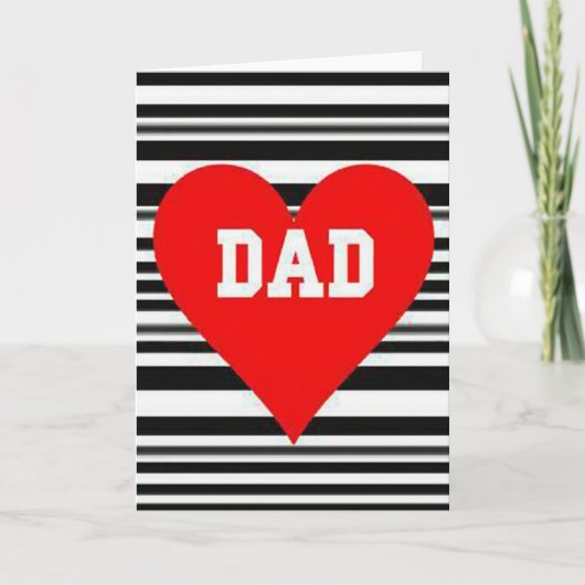 Carte Papa Cœur Rayé (Devant)