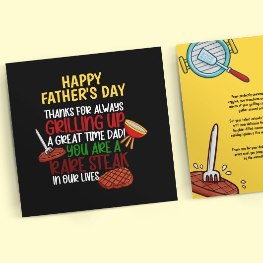 Carte Papa Cuisinier de Grillade Personnalisé Drôle