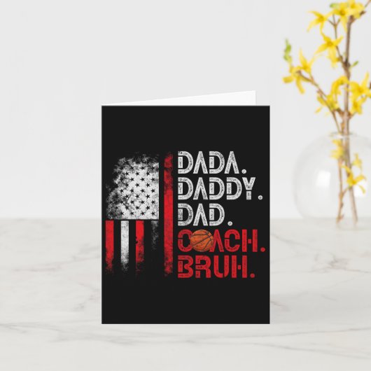 Carte Papa Dada Papa Coach Mec Skelet Papa Drapeau Améri (Fleur jaune)