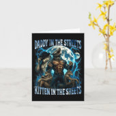 Carte Papa Dans Les Rues Petit Chat Dans Les Draps Drôle (Fleur jaune)