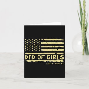 Carte Papa de filles surpassées par nous Drapeau Fête de