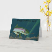 Carte Papa de joyeux anniversaire de ciel d'arc-en-ciel (Fleur jaune)