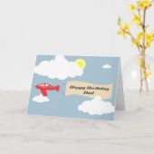 Carte Papa de joyeux anniversaire - papa d'avion (Fleur jaune)