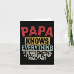 Carte Papa de la fête des pères drôle sait tout