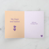 Carte Papa de petites filles violet voeux d'anniversaire (Intérieur)