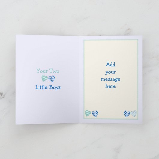 Carte Papa de petits garçons voeux d'anniversaire (Intérieur)