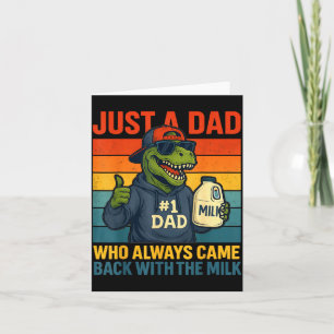 Carte Papa dinosaure rétro lait blague drôle fête des pè