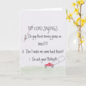 Carte Papa Dit...Carte Fête des pères (Fleur jaune)