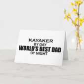 Carte Papa du monde de Kayaker le meilleur par nuit (Fleur jaune)