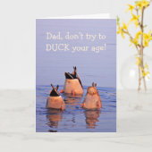 Carte Papa et canard à canon Anniversaire (Fleur jaune)