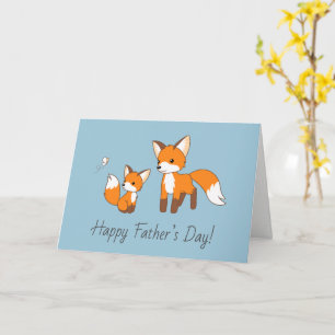 Carte Papa et Kit Fox Fête du Père Bleu Blanc