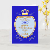 Carte Papa Fête des pères avec Bouclier (Fleur jaune)