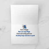 Carte Papa Fête des pères Bleu Jay Peinture d'oiseaux Bl (Intérieur)