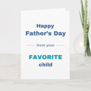 Carte Papa Fête des Pères Enfant préféré (minimal)