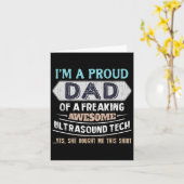 Carte Papa Fier D'une Fille Technicienne Échographie Gén (Fleur jaune)