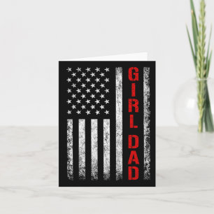 Carte Papa Fille Papa de Filles Drapeau Usa Fête des Pèr
