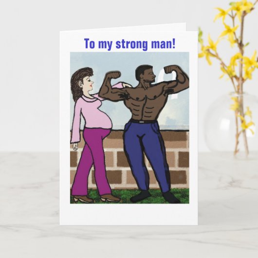 Carte Papa fort (Fleur jaune)