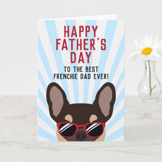 Carte Papa Frenchie de la Fête des Pères Bouledogue Fran (Petite plante)