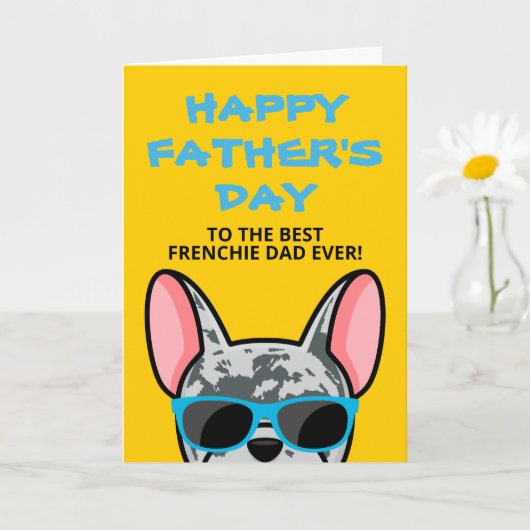 Carte Papa Frenchie Fête des Pères Bouledogue Français B (Petite plante)