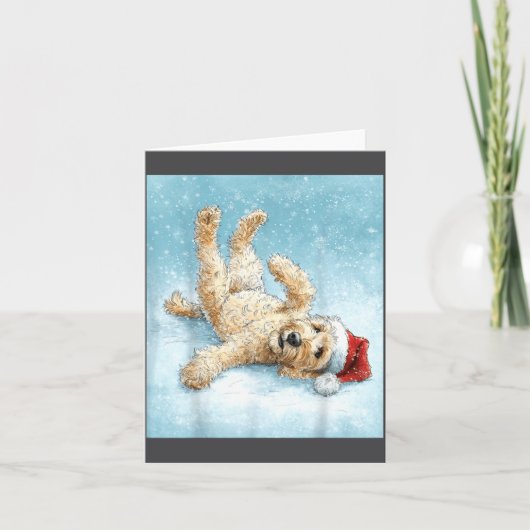 Carte Papa Goldendoodle Noël pour hommes (Devant)
