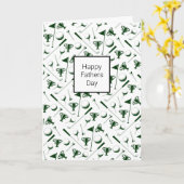 Carte Papa Golfing blanc vert noir heureux fête des père (Fleur jaune)