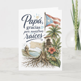 Carte Papá Gracias Por Nuestras Raíces Porto Rico