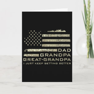 Carte Papa Grand-père Arrière-grand-père Drapeau américa