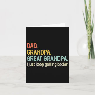 Carte Papa Grand-père Arrière-grand-père Je ne fais que 