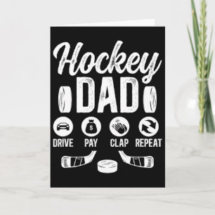 Carte Papa Hockey Conduire Payer Applaudir Joueur de Hoc