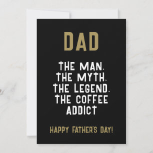 Carte Papa Homme Mythe Légende Accro au Café Drôle