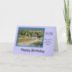 Carte Papa Joyeux Anniversaire - rivière de pêche saumon