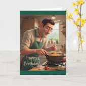 Carte Papa, l'anniversaire de Cook (Fleur jaune)