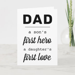 Carte Papa, le premier héros d'un fils, typographie pour