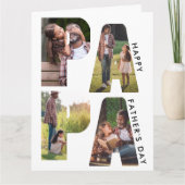 Carte PAPA Lettre découpée photo Collage Fête des pères (Devant)