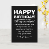 Carte papa loi à la fille loi anniversaire (Fleur jaune)