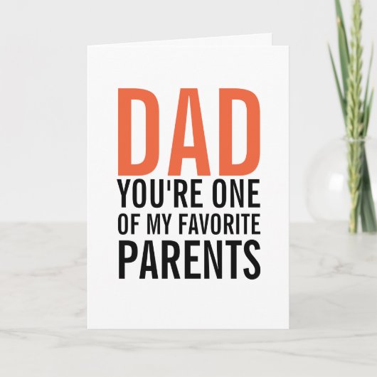 Carte Papa Ma Fête des pères Parente Favorite (Devant)