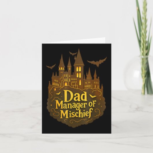Carte Papa Manager De Mischief Funny Halloween Assistant (Devant)