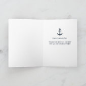 Carte Papa moderne Nautical Ship Fête des pères Bleu (Intérieur)